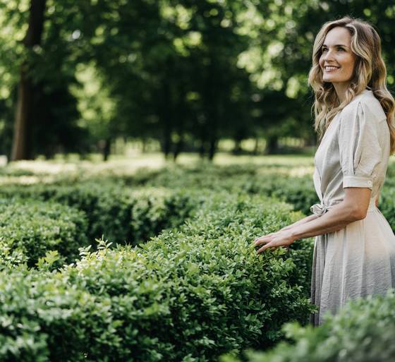Frau im Labyrinth im REDUCE Kurpark 