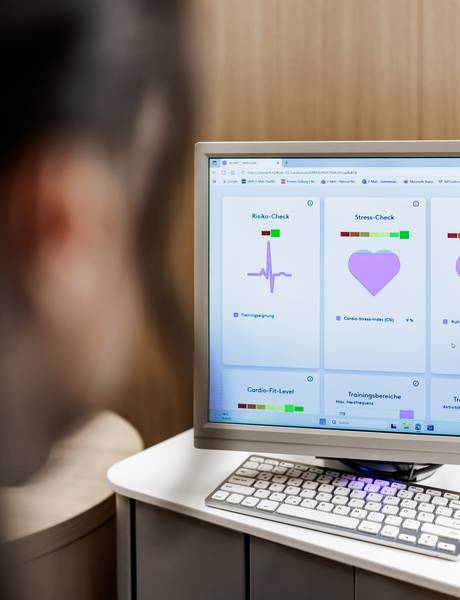 Bildschirm mit dem Ergebnis der HRV-Kurzzeitmessung via Cardioscan