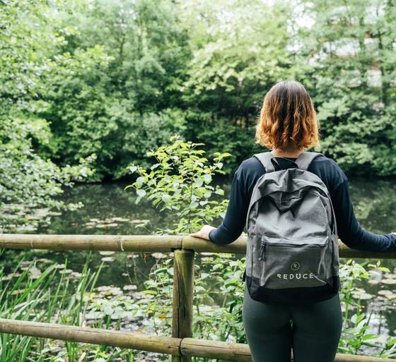 Kurze Rast bei einem Biotop