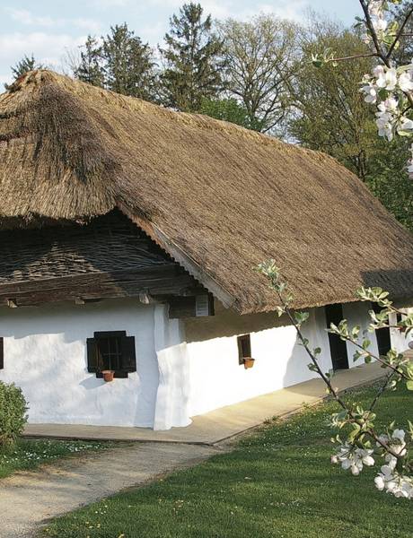 Ausschnitt eines alten Bauernhauses im Freilichtmuseum